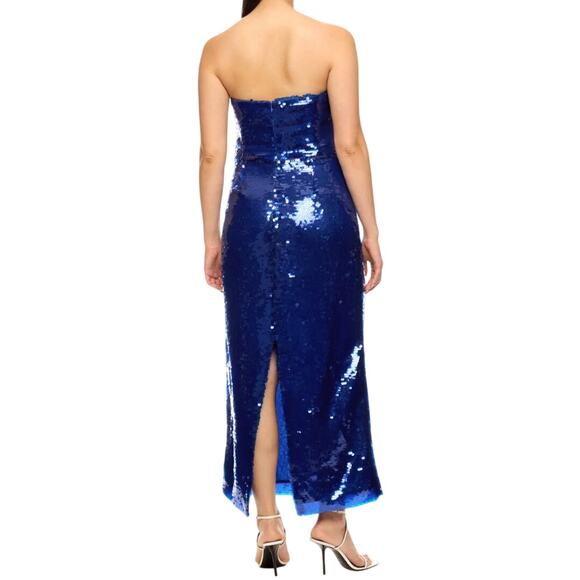 ML Monique Lhuillier Strapless Mira Sequins Dress in Blue, Size US 4 - Picture 3 of 8